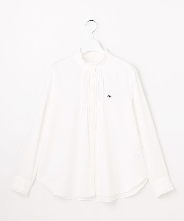 ANY SIS S ピンタックフリル シャツ オフ