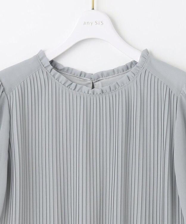 ANY SIS S 【洗える】エアリープリーツ ブラウス ミント