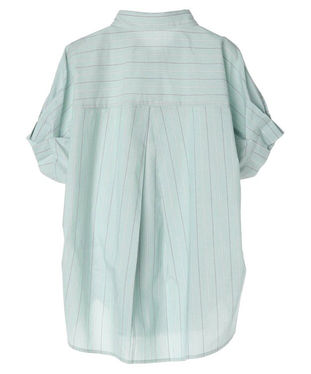 AMERICAN HOLIC ＵＶカット袖タックフレンチスリーブシャツ Stripe Green