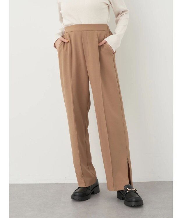 earth music&ecology ２ｗａｙピンタックテーパードパンツ Beige