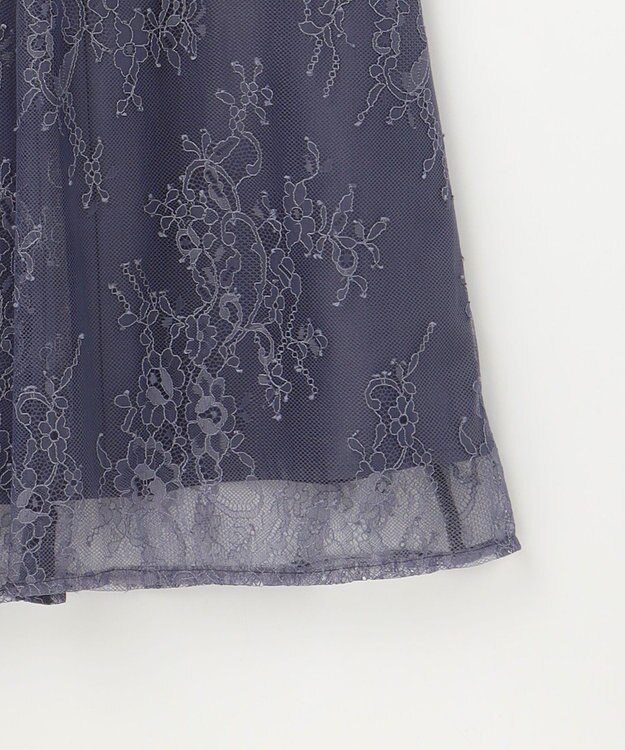 ANY SIS 【Lily Calin】クラシックナローレース ドレス スモーキーブルー