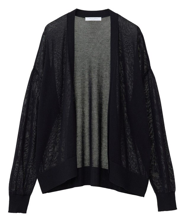 Green Parks 接触冷感ゆったりカーディガン Black