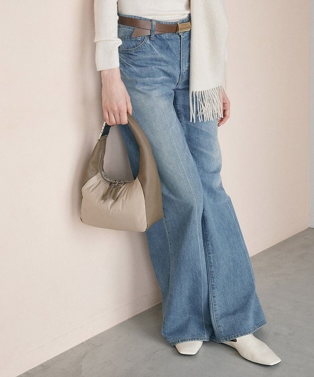 TOPKAPI 【TREASURE TOPKAPI】スムースレザー コンビ 2way ショルダー バッグ グレージュ