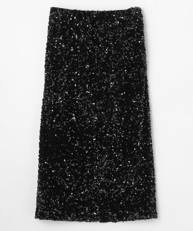 NAVE 【Nave・洗える】スパンコール スカート ブラック系