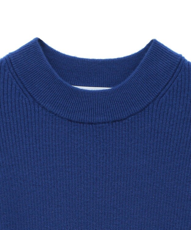 Green Parks もちやわ　袖口釦リブニットプルオーバー Blue