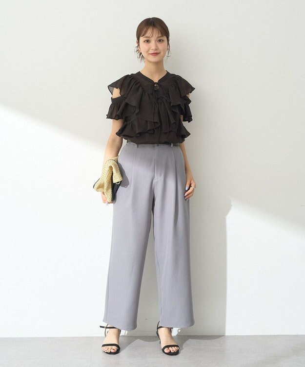 earth music&ecology 接触冷感２ｗａｙレースタンクトップ Black