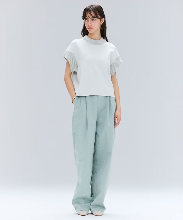 BEIGE， 【洗える・Oggi 11月号掲載】LAURA / ドライタッチ異素材リブニット L.Sage