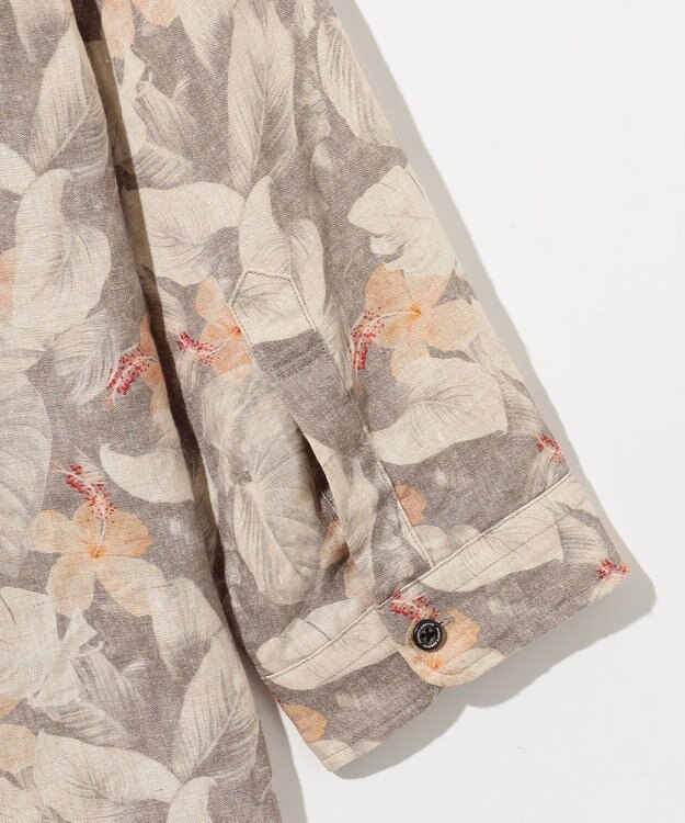 JOSEPH ABBOUD ボタニカルプリント7分袖シャツ ライトグレー系6