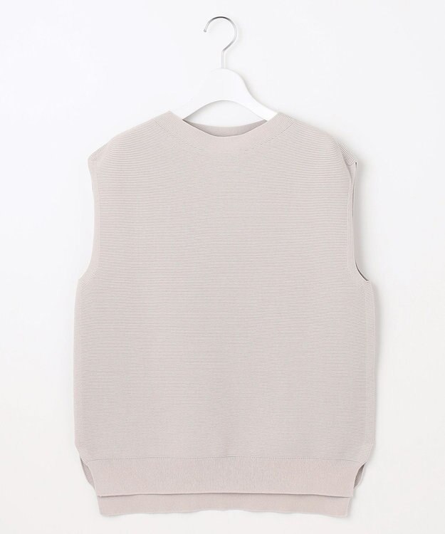 自由区 L 【WEB限定・洗える】コットンストレッチホールガーメントニット ベスト ベージュ系