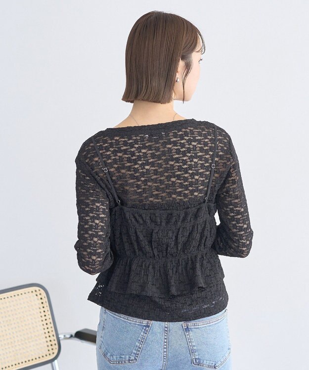 earth music&ecology SET2点カットレースプルオーバー＋ビスチェ Black