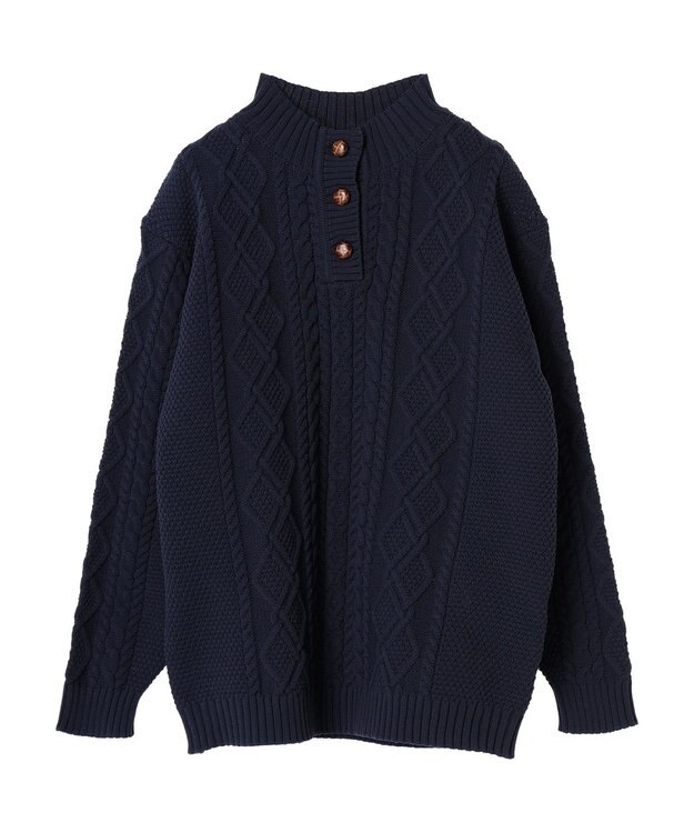 CRAFT STANDARD BOUTIQUE リサイクルポリエステルヘンリーネックプルオーバー Navy