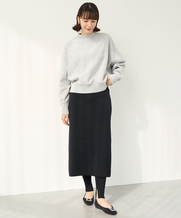 UNFILO 裏起毛スウェット クルーネック ライトトップグレー