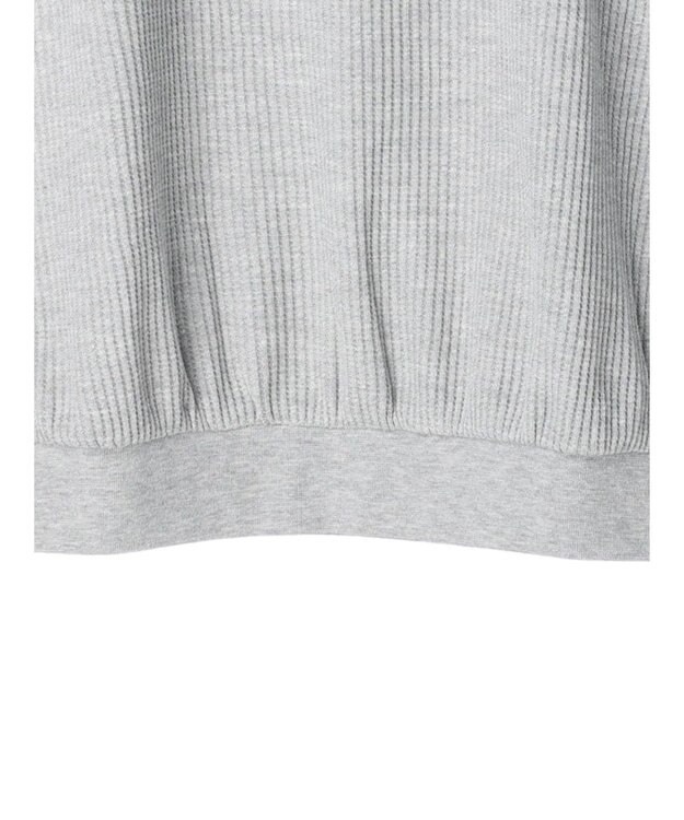Green Parks ワッフル布帛ドッキングプルオーバー Gray Mixture