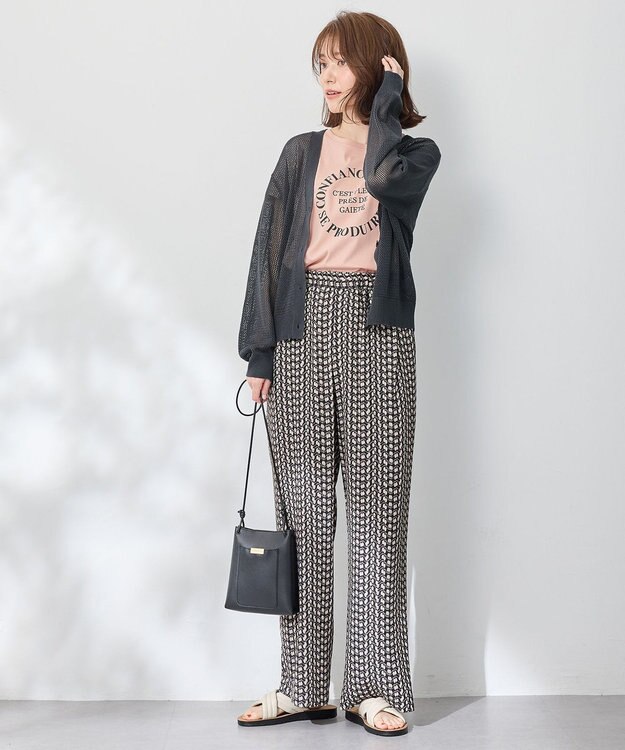 ANY メッシュカーディガン チャコール