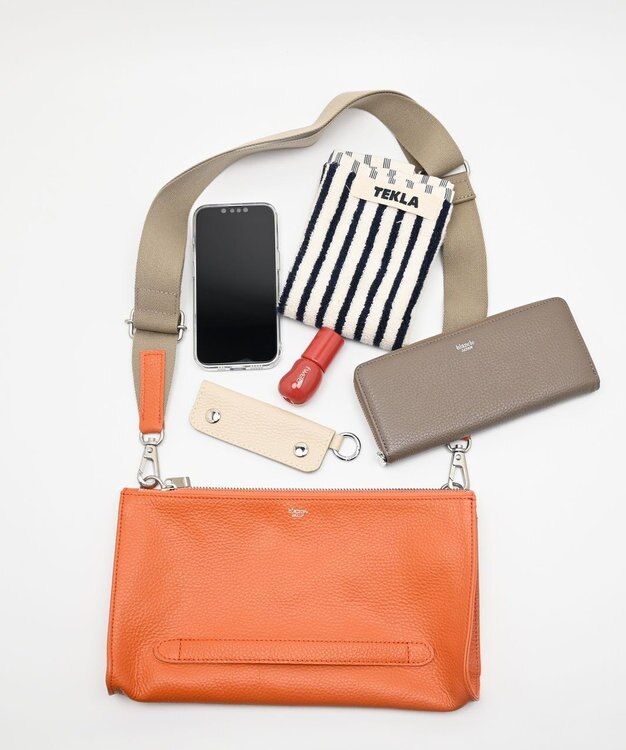 blancle シュリンクレザー クラッチショルダー ORANGE