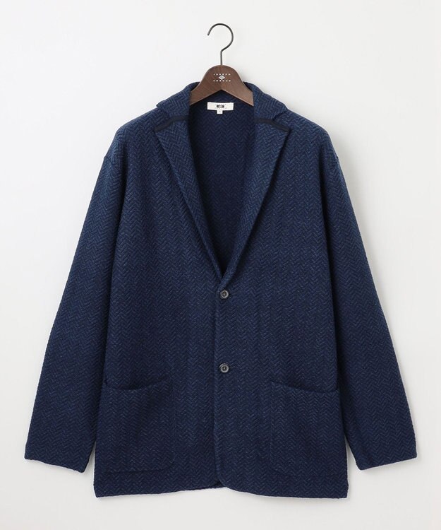 JOSEPH ABBOUD 【キングサイズ・軽量/イージーケア】 KARL KARL×モール使用　軽量ニットジャケット ブルー系