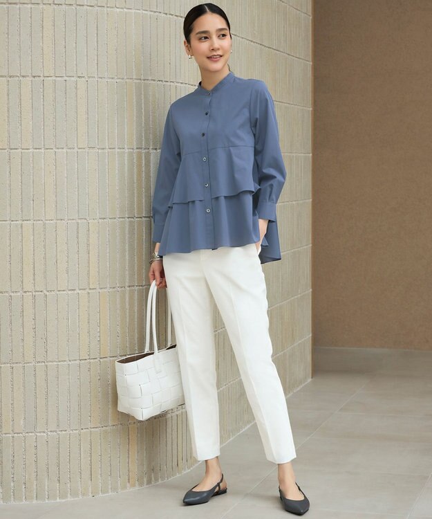 自由区 L 【接触冷感・UVカット・吸水速乾・洗える】シェルタリングテーパード パンツ オフ