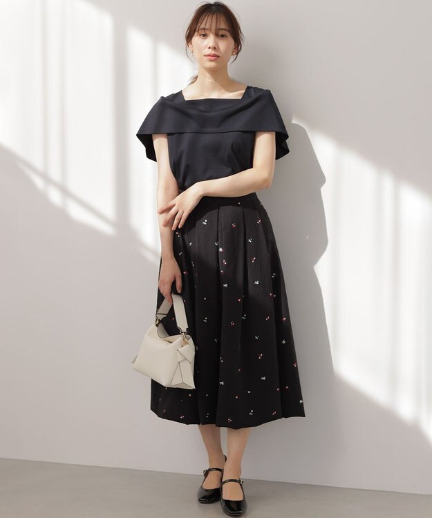 組曲 L 【先行予約】GIZAコットンオフショルダー カットソー ネイビー系