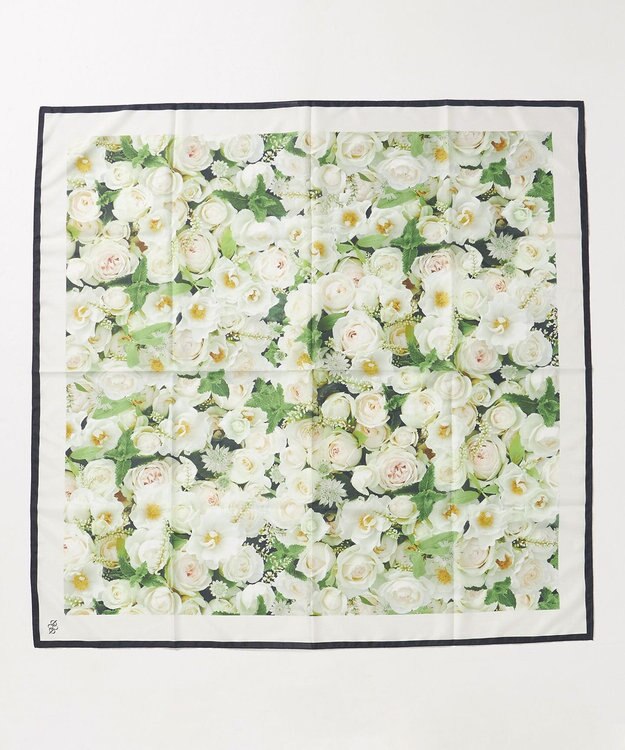 自由区 【カトリエムブーケ】La boroderie de Laurent ブーケモチーフマルチスカーフ ブーケ柄