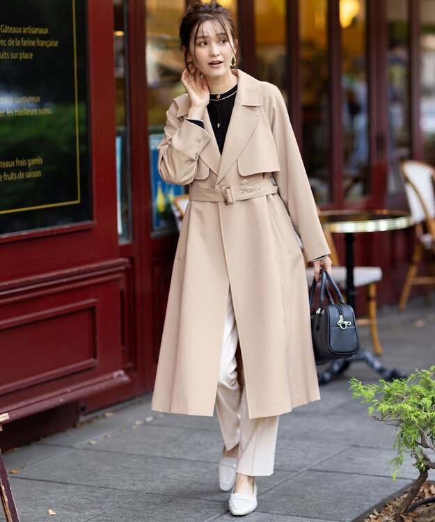 ANY SIS S 【洗える】Nobleライトトレンチ コート ベージュ