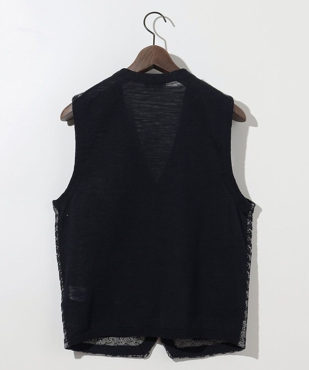 JOSEPH ABBOUD 【イタリア糸使用/清涼感/軽い/洗える/サスティナブル】スラブギマ ニット ベスト ネイビー系7