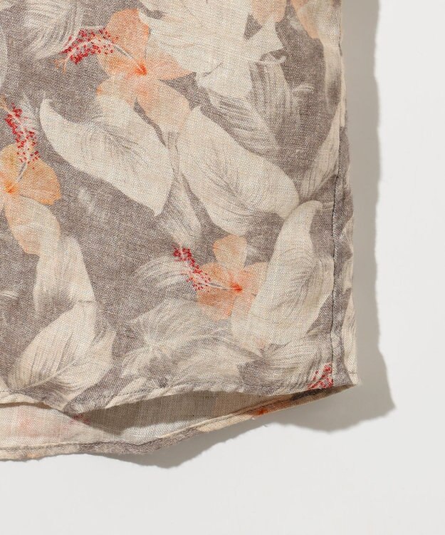 JOSEPH ABBOUD ボタニカルプリント7分袖シャツ ライトグレー系6