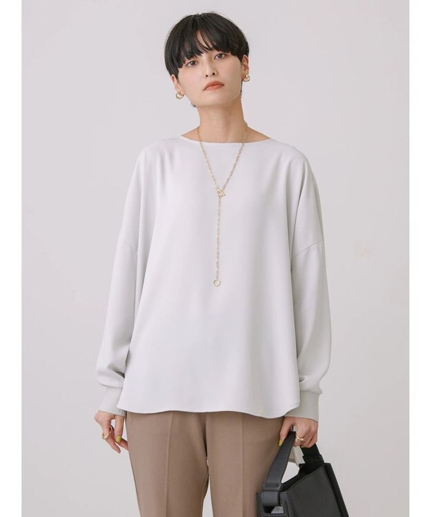 AMERICAN HOLIC イージーケアドルマンとろみブラウス Light Gray