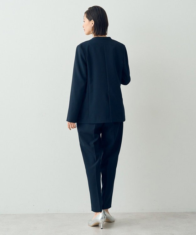 YECCA VECCA ストレッチノーカラージャケット Navy