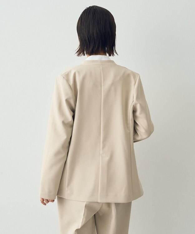 YECCA VECCA ストレッチノーカラージャケット Light Beige