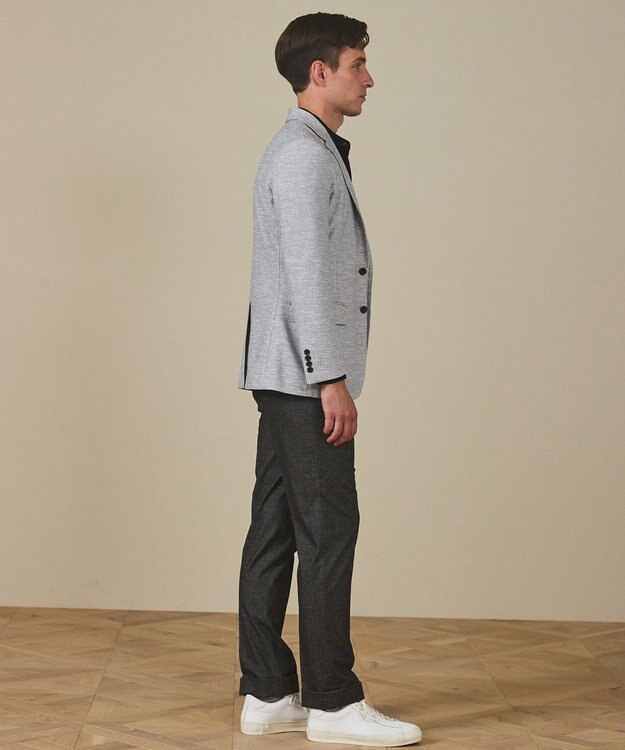 GOTAIRIKU カーディガンジャケット秋冬版【洗える/シワになりにくい/ストレッチ】リンクス BIZ ジャケット ライトグレー系8