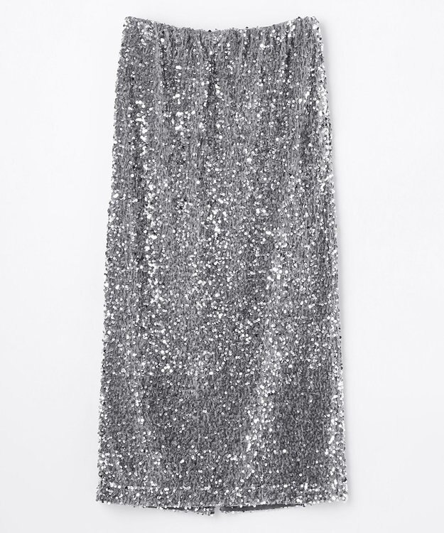 NAVE 【Nave・洗える】スパンコール スカート シルバー系