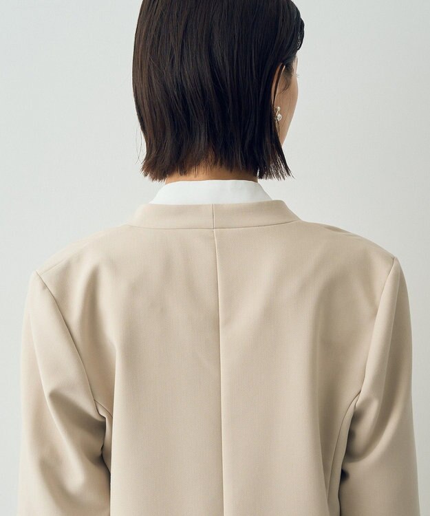 YECCA VECCA ストレッチノーカラージャケット Light Beige