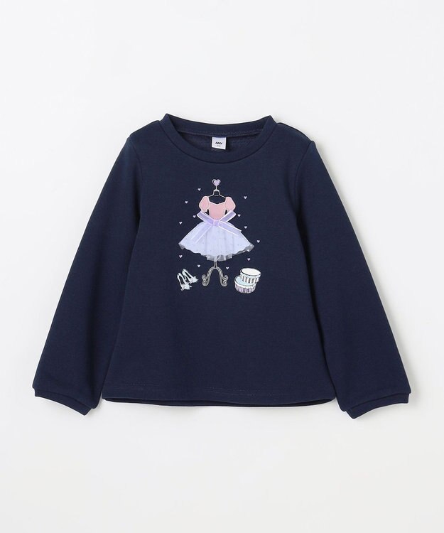 ANY KIDS ドレスモチーフ 裏シャギー トレーナー ネイビー