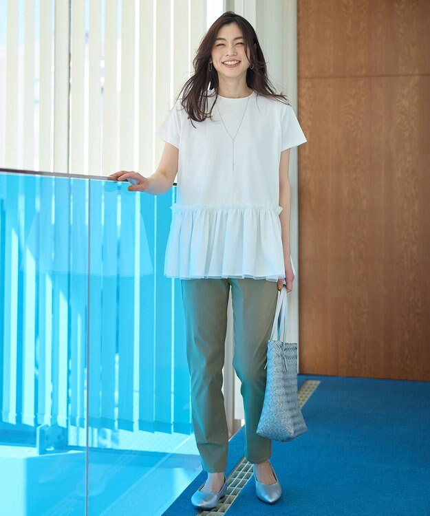 ANY L 【新色追加/洗濯機可/UVカット/ウエストゴム/ストレッチ】7daysデイリーパンツ カーキ