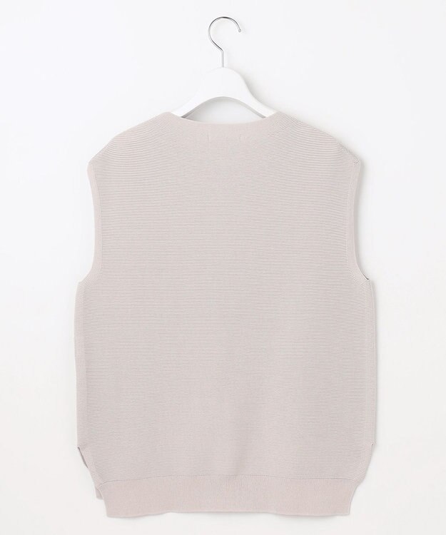 自由区 L 【WEB限定・洗える】コットンストレッチホールガーメントニット ベスト ベージュ系