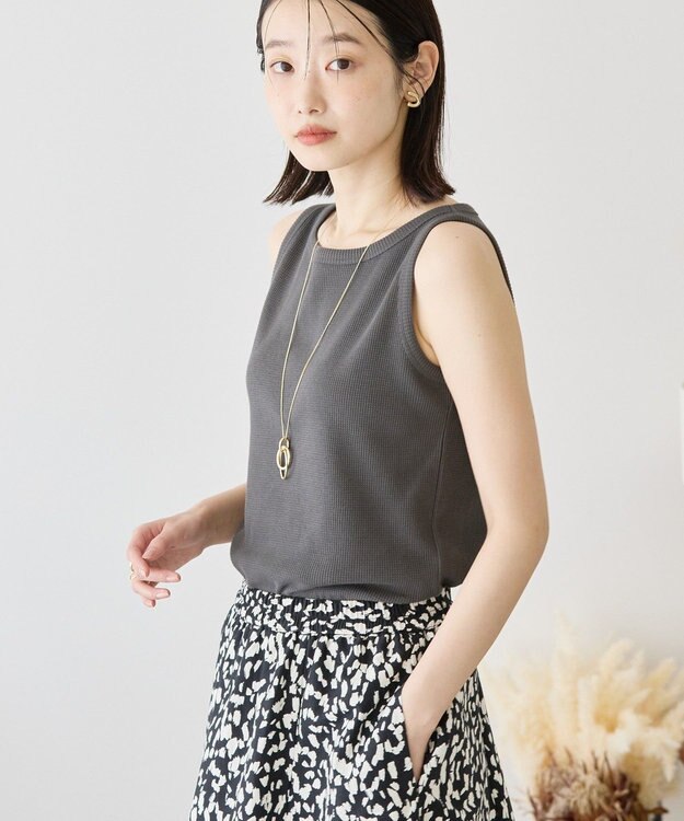 AMERICAN HOLIC ワッフルタンクトップ Charcoal Gray