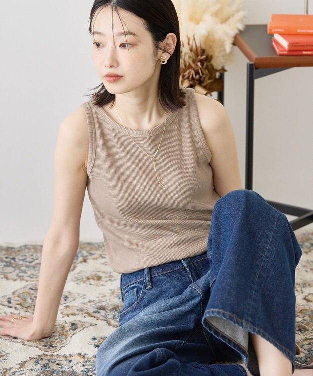 AMERICAN HOLIC ワッフルタンクトップ Light Beige