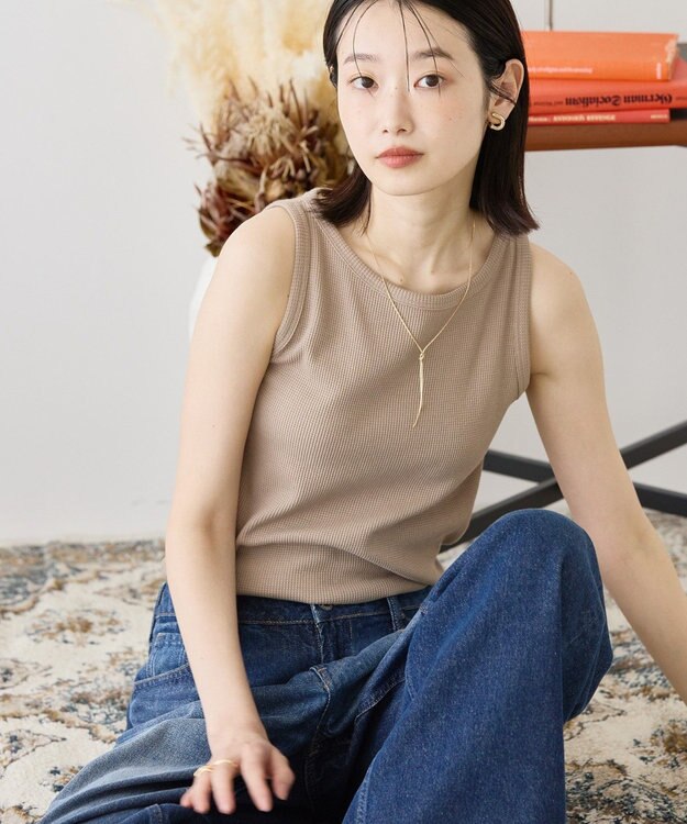 AMERICAN HOLIC ワッフルタンクトップ Light Beige