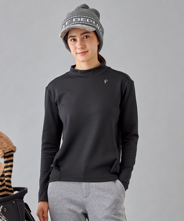 23区GOLF 【23Fondation/WOMEN】長袖 モックネックシャツ ブラック系