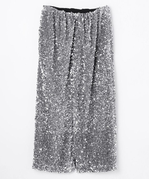 NAVE 【Nave・洗える】スパンコール スカート シルバー系