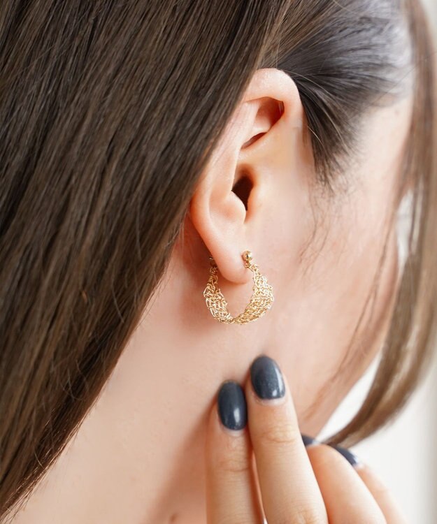 CASUMINO 【手編み/K14gf】leaf pierce ピアス gold