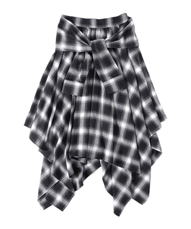 WEGO チェックシャツラップスカート ブラック