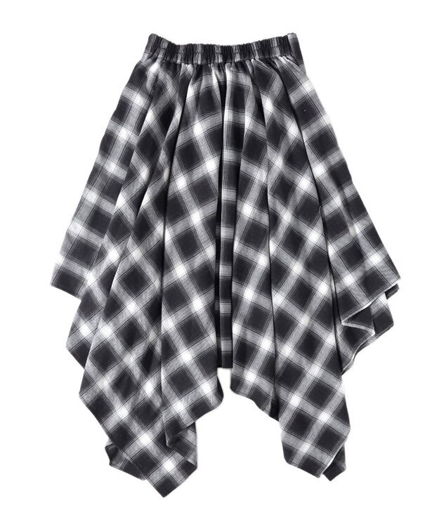 WEGO チェックシャツラップスカート ブラック