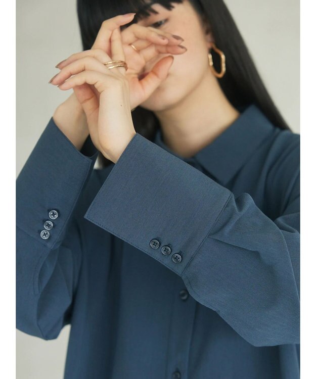 Green Parks armonia．プリーツシャツワンピース Gray