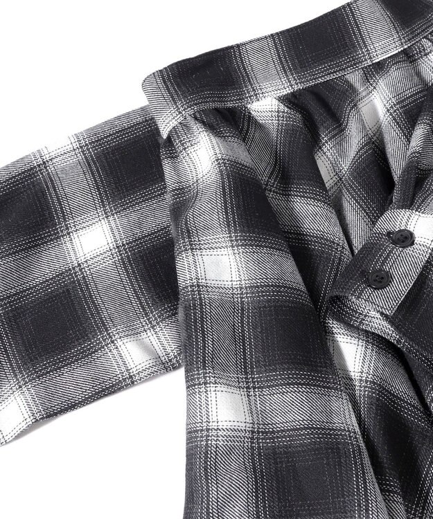 WEGO チェックシャツラップスカート ブラック