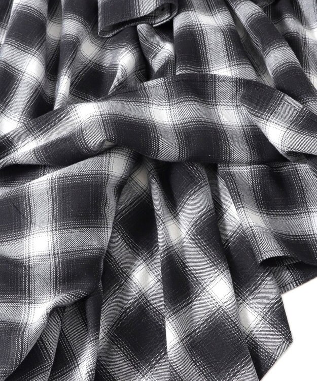 WEGO チェックシャツラップスカート ブラック