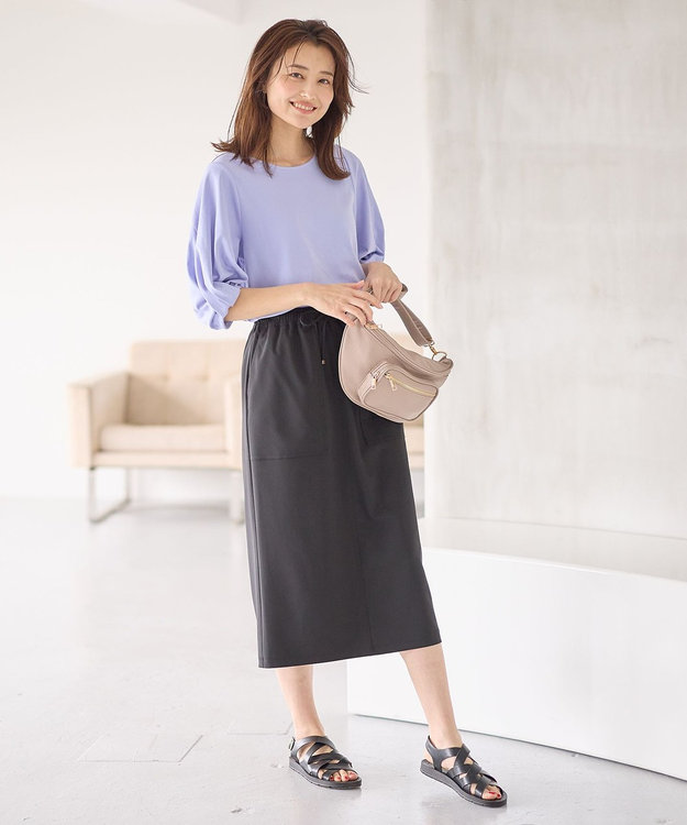 ANY 【セットアップ可能/UVケア/接触冷感/ストレッチ】イージーケアタイトスカート ブラック