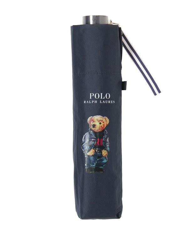 MOONBAT 【遮熱・遮光】POLO RALPH LAUREN(ポロ ラルフローレン)CORE DENIM BEAR ポロベア 晴雨兼用 雨傘  折りたたみ傘 ネイビーブルー