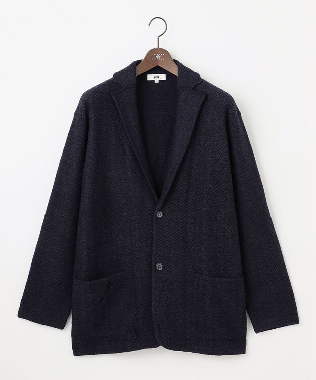 JOSEPH ABBOUD 【キングサイズ・軽量/イージーケア】 KARL KARL×モール使用　軽量ニットジャケット ネイビー系