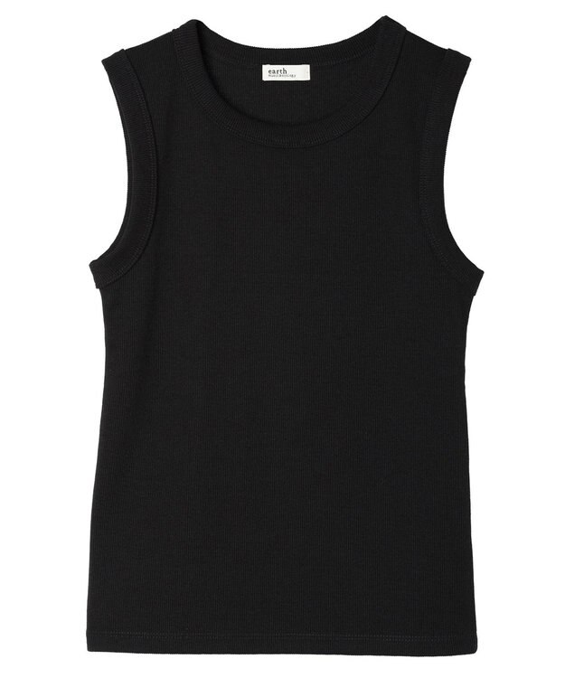 earth music&ecology リブタンクトップ Black